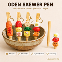 Pulpen Gel Plastik Model Baru 2026 dengan Desain Bentuk Makanan Lucu (Kaleng Tusuk & Oden) Ujung 0.5mm Tinta Hitam untuk Penggunaan Kantor & Sekolah