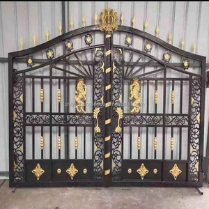 High Quality Outdoor Wrought Iron Fence and <strong>Gate</strong> Ornamental Steel Fence Popular <strong>Design</strong> Custom Aluminum Fence and <strong>Gate</strong> - Product Image 1