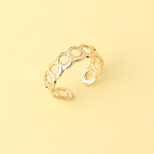 Bague simple tendance vintage en alliage métallique plaqué or rose 18 carats avec incrustation de corde torsadée, bijoux unisexe - Product Image 3