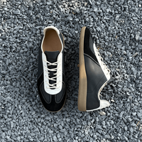 Chaussures d'entraînement classiques allemandes AA+ de haute qualité pour couple, en cuir véritable, décontractées, à boucle moine, bout rond, à lacets, argentées, printemps-automne