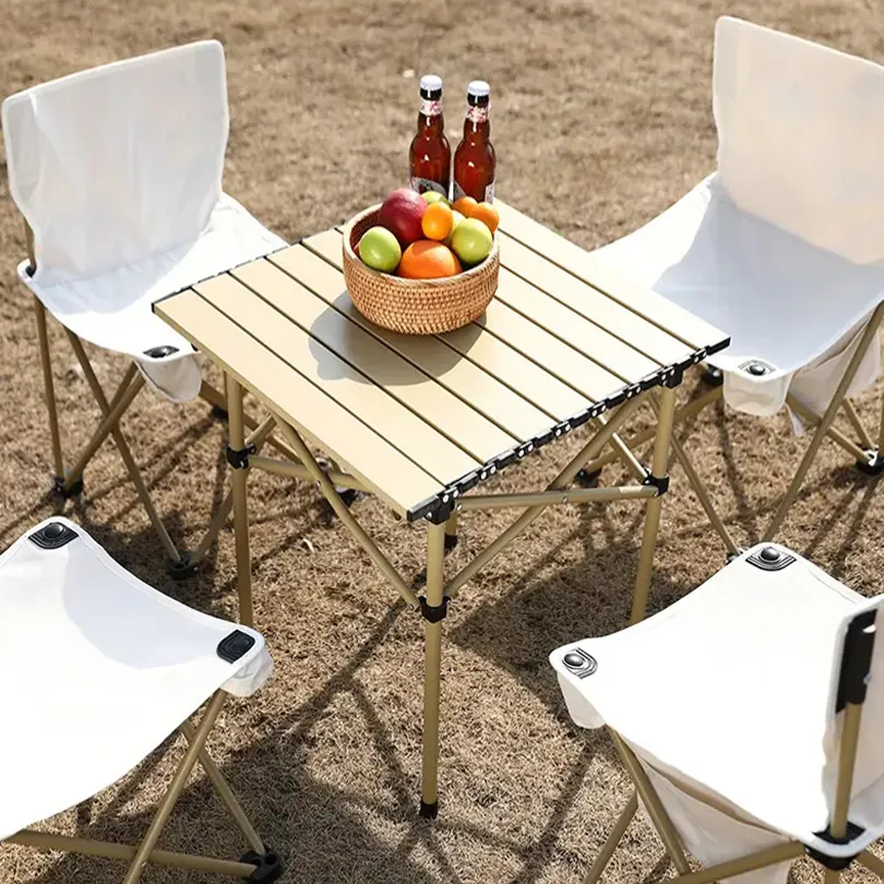 Lichtgewicht Duurzame Compacte Opvouwbare Kampeerstoel, Strandstoel, Outdoor Camping Klaptafel Set Met Draagtas