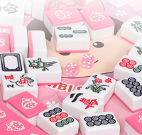 Set Mahjong Plastik Cetak Definisi Tinggi FACCUB Custom Modern Chibi Maruko-chan untuk Penggunaan di Rumah & Ruang Permainan