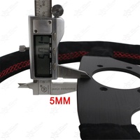 Volant en daim 14 pouces 340 mm universel JDM Tuning Drift Racing avec surpiqûres rouges et bleues, à rayons plats, pour voiture de sport et simulation de rallye
