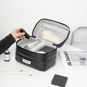 Trousse de Maquillage Been Love Grande Capacité Rectangulaire, Organisateur de Cosmétiques de Voyage Argent Noir Rose Violet, Trousse de Toilette pour Voyage - Product Image 2