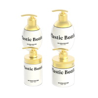 Cylindre de pompe doré en plastique de luxe de 300ml Conteneur de gel douche vide en plastique PET Bouteille de shampooing et de revitalisant avec pompe 500ML