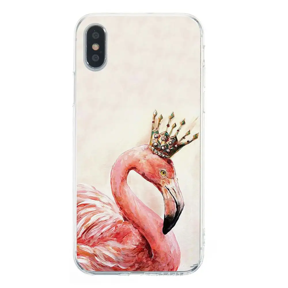 Новейший дизайн, чехол для телефона с принтом тропического фламинго, Модный чехол для телефона с УФ-печатью для iPhone X