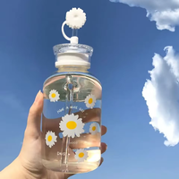 Bouteille d'eau en verre borosilicate 350ML 500ML 750ML, sans BPA, résistante à -20 à 150 degrés Celsius, pour les voyages, la cuisine, les infusions de fruits, à large ouverture