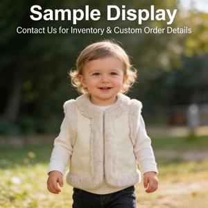 Vêtements pour bébé personnalisés, <span class=keywords><strong>gilet</strong></span> en fausse <span class=keywords><strong>fourrure</strong></span>, veste <span class=keywords><strong>sans</strong></span> manches pour bébé et tout-petit, chaude - Product Image 2