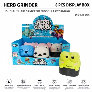 2026 New Wholesale Zinc Alloy Animal 3-Layer <b>Herb</b> Grinder Strong Magnet Cute Cartoon Style With Display <b>Box</b> - Product Image 1