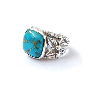 Bague en argent sterling 925 faite à la main avec pierre précieuse, collection de bijoux fins en cuivre bleu TQ en vrac, bijoux bleus - Product Image 4