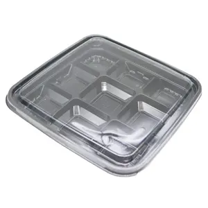 Stapelbare Serveerbakken Plastic Snoepdoos Container Voedselcontainer Cakeboxen Pet Cake Verpakking Verpakking Transparant Doorzichtig