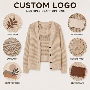 Ensemble cardigan en tricot ouvert pour <span class=keywords><strong>femme</strong></span>, OEM ODM personnalisé, pull léger au <span class=keywords><strong>crochet</strong></span> avec <span class=keywords><strong>débardeur</strong></span> assorti - Product Image 3