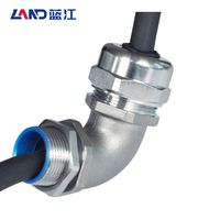 M/G/NPT Gewinde 304 Edelstahl Rechtwinkliges Winkelstück CE UL94V-2 IP68 Wasserdicht Niederspannung Industrielle Kabelverschraubung