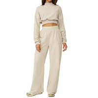 Ensemble de survêtement décontracté pour femme, à capuche, respirant, à séchage rapide, mi-lourd, uni, pour activités de plein air, avec taille élastique