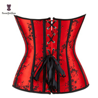 Moins cher prix ensemble de Lingerie de noël rouge dentelle désossée tondeuse Corsets femme grande taille S à XXXXXXL femmes sous-vêtements Ann Cherry Corset