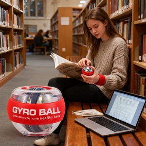 Nouveauté : <span class=keywords><strong>Gyroball</strong></span> LED 360° rotatif pour exercices de poignet avec étui de transport pour la salle de sport portable et l'entraînement à domicile - Product Image 3