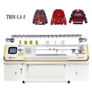 Produttore di alta qualità intelligente doppio sistema completamente computerizzato automatico jacquard maglione piatto macchina per tessere a maglia