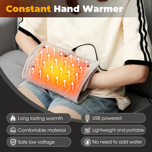 Chauffe-mains électrique en <span class=keywords><strong>fausse</strong></span> <span class=keywords><strong>fourrure</strong></span> super douce pour apaiser les mains froides, coussin chauffant USB portable, gants chauffants double face - Product Image 2