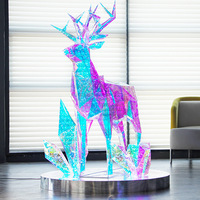 Nouvelle Arrivée Personnalisé Laser Brillant Noël Acrylique 3D Cerf Décoration pour Jardin
