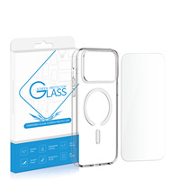 Ensemble d'accessoires 3-en-1 : Protection d'écran en verre trempé HD et cache-objectif pour iPhone 17 Pro Max avec coque de téléphone