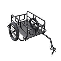 Remorque de transport industrielle robuste en acier pour vélo, à 2 roues, chariot utilitaire universel pour camping et courses