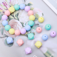 Perles en silicone de 12 mm de couleur unie de qualité alimentaire à trou traversant pour la fabrication de bijoux et accessoires de bracelet DIY