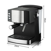 Machine à café expresso compacte pour le bureau à domicile, semi-automatique, avec système anti-goutte et mousseur à lait, idéale pour la consommation quotidienne de café