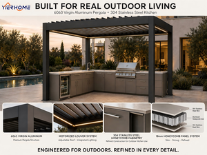 <span class=keywords><strong>Cucina</strong></span> Esterna con Pergola in Acciaio Inox 304, Isola BBQ Modulare con Griglia a Gas, Forno per Pizza e Lavello per Villa e Giardino - Product Image 6