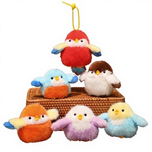 Ciondolo Decorativo per Borsa a Forma di Uccellino Cinguettante in Peluche, Realistico <span class=keywords><strong>Passero</strong></span> Imbottito in Poliestere e Cotone PP, Unisex - Product Image 1