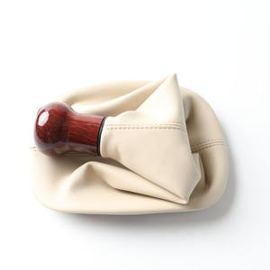 Poignée de levier de vitesse en cuir beige pour Passat B5 5 6 vitesses, couvre-levier de transmission manuelle - Product Image 1