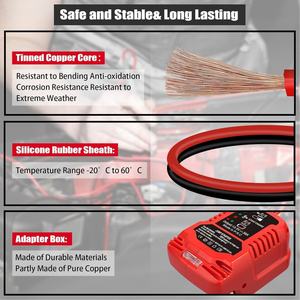 كابلات تشغيل السيارة (جامبر ستارت) لبطارية ميلووكي <span class=keywords><strong>M</strong></span>-18 بجهد 18 فولت لبدء تشغيل السيارة وتعزيزها باستخدام أداة البطارية - Product Image 4