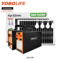 Sistem Tenaga Surya Rumah Tangga Yobolife LM-9150 untuk Keadaan Darurat, Sistem Penerangan Surya 150W AC untuk Penggunaan Dalam Ruangan