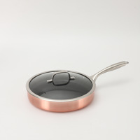 Ensemble de casseroles de luxe multifonctionnel antiadhésif dix pièces : marmite à soupe, poêle à frire, wok, casserole à lait, avec couvercle en verre à fond plat