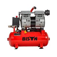 Compresseur d'air silencieux portable promotionnel BISON (CHINE) pour usage dentaire, 50 Hz, 110-120 V, super silencieux, 220 V, 8 bars, 9 L, 550 W, 0,75 CV