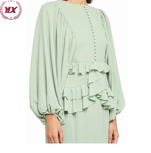 Mousseline de Soie Personnalisée Élégante Ethnique Femme Fantaisie Arabe Soirée Formelle Simple Et Digne Ambiance <span class=keywords><strong>Baju</strong></span> <span class=keywords><strong>Kurung</strong></span> Pour Musulmane - Product Image 3