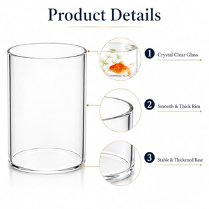Jarrón de Vidrio Recto de Borosilicato Moderno, Verde, para Rosas, Peces Pequeños, para Acuario, Hidroponía, Arreglos Florales - Product Image 3