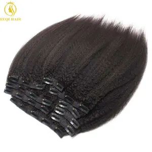 Neue Produkte Natural Virgin Clip in Haar verlängerung Raw Indian Kinky Straight Clip Ins für schwarze Frauen