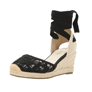 Sandales d'été pour femmes à <span class=keywords><strong>talon</strong></span> compensé haut, à bride cheville, bout fermé, plateforme épaisse, style espadrilles, sexy, à lacets - Product Image 4