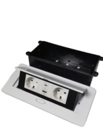 Prise de table escamotable haut de gamme 16A à ouverture lente, blanche, norme UE, avec USB et Type-C intégrés, pour bureau