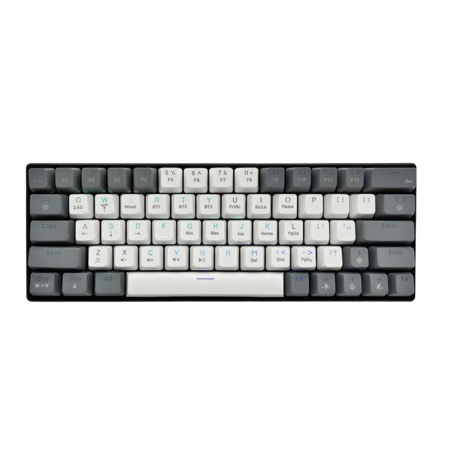 Keywin OEM New Best Seller 61-Key RGB Hotswap Mechanical Gaming Keyboard Tri-Mode Wireless USB Type-C Interface Plastic Material