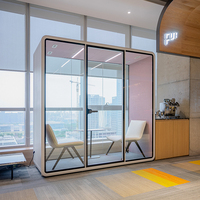 Pod de bureau insonorisé en verre trempé feuilleté sûr Isoler le son Cabine silencieuse Cosses de travail acoustiques silencieuses