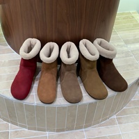 Sepatu Bot Wanita, Sepatu Bot Suede Datar, Sepatu Bot Vintage Korea, Sepatu Bot Pendek Warna Solid, Sepatu Bot Pendek Kasual Wanita Musim Panas.