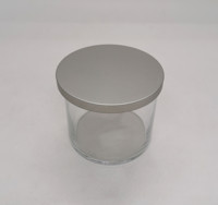 Couvercle coulissant anti-déversement en argent brossé mat pour bocaux et tasses en verre Libbey 918CD/Hexagon - Marque Sun-Packs