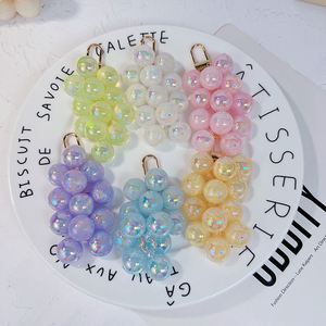 Colorful Crystal Grape Keychain Cute Summer Phone Bag Charm Cute Car <b>Key</b> Holder for Women Plastic <b>Key</b> <b>Chain</b> Keyring - Product Image 1