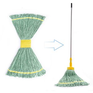Cabezal de repuesto de fregona de hilo de algodón de extremo en bucle de alta resistencia para limpieza de pisos comerciales e industriales en el hogar - Product Image 5