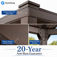 Pergola bioclimatique en aluminium avec toit à lames orientables, imperméable, pare-soleil, décoration pour jardin, terrasse, balcon, utilisation extérieure