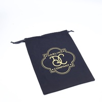 Sac de rangement pour chaussures, personnalisé, 100% coton, avec cordon, noir, réutilisable, housse anti-poussière en flanelle