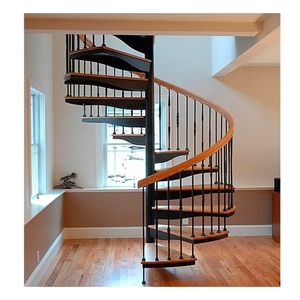 Escalier en colimaçon moderne Prima avec marches en bois massif et cadre en acier inoxydable Installation <span class=keywords><strong>facile</strong></span> Prix d'usine - Product Image 2