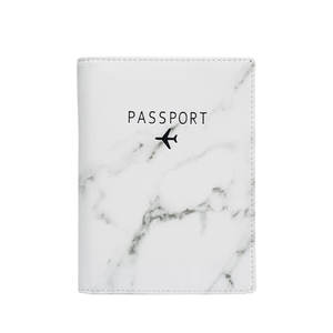 Funda impermeable <span class=keywords><strong>de</strong></span> cuero pu con bloqueo rfid para pasaporte, funda <span class=keywords><strong>de</strong></span> viaje con canicas blancas, resistente al agua - Product Image 1