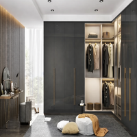 Armoire de Luxe Personnalisée Autoportante avec Étagères Ouvertes, Rangement Dissimulé en MDF, Gain de Place, OEM ODM, Mobilier Moderne Personnalisé pour Toute la Maison